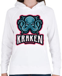 printfashion Kraken Slayer - Női kapucnis pulóver - Fehér (5135072)