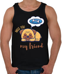 printfashion Miss you my friend - Kutyás - Férfi atléta - Fekete (6673846)