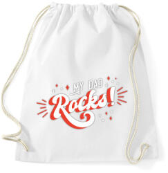 printfashion My dad rocks - Sportzsák, Tornazsák - Fehér (4630619)