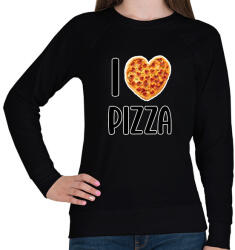 printfashion I love pizza - Női pulóver - Fekete (9403857)
