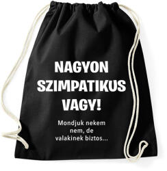 printfashion Nagyon szimpatikus vagy - Sportzsák, Tornazsák - Fekete (3657597)