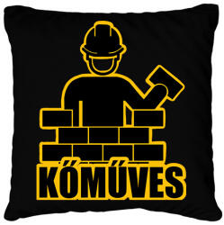 printfashion kőműves - Párnahuzat, Díszpárnahuzat - Fekete (7559674)