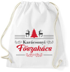 printfashion Karácsonyi főszakács - Sportzsák, Tornazsák - Fehér (11002242)