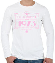 printfashion csillag-1973-pink - Férfi hosszú ujjú póló - Fehér (550574)