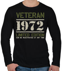 printfashion Veteran_1972 - Férfi hosszú ujjú póló - Fekete (7697004)