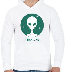 printfashion Team UFO - Férfi kapucnis pulóver - Fehér (7334617)