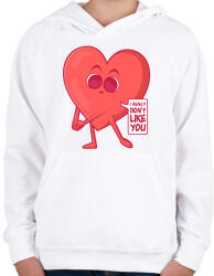 printfashion Anti Valentin nap - Gyerek kapucnis pulóver - Fehér (11808492)