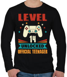 printfashion 14 éves gamer - Férfi hosszú ujjú póló - Fekete (1449586)