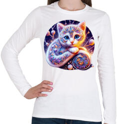printfashion Alebrije cica - Női hosszú ujjú póló - Fehér (14826090)