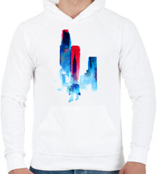 printfashion The wolf of the city - Férfi kapucnis pulóver - Fehér (238371)