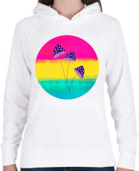 printfashion Gombácskák - Női kapucnis pulóver - Fehér (5221013)