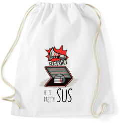 printfashion Among us - he is pretty sus - Sportzsák, Tornazsák - Fehér (4156816)