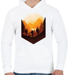 printfashion Túrázás - Férfi kapucnis pulóver - Fehér (13095930)