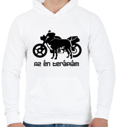 printfashion kutyamotor2 - Férfi kapucnis pulóver - Fehér (2910487)