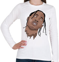 printfashion Travis Scott önkívület - Női hosszú ujjú póló - Fehér (2407300)