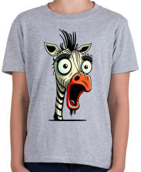 printfashion Csodálkozó zebra - Gyerek póló - Sport szürke (13181976)
