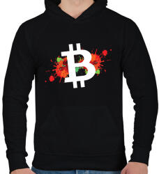 printfashion BITCOIN 4EVER 30 - Férfi kapucnis pulóver - Fekete (6107496)