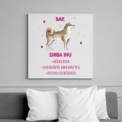 printfashion Bak - Shiba inu - Vászonkép - Fehér (13350941)