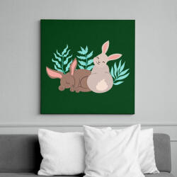 printfashion Nyuszik - Vászonkép - Sötétzöld (14495966)