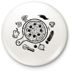 printfashion pizza - Kitűző, hűtőmágnes - Fehér (15709534)