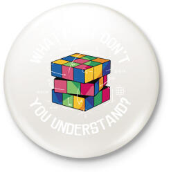 printfashion Rubik kocka - Kitűző, hűtőmágnes - Fehér (12006354)