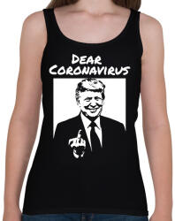 printfashion Dear coronavirus - Női atléta - Fekete (6015148)