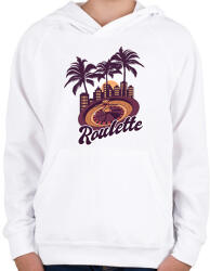 printfashion Rulett - Gyerek kapucnis pulóver - Fehér (6388948)