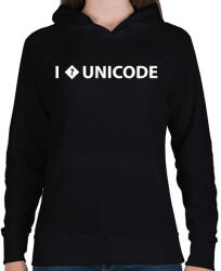 printfashion I love unicode - Női kapucnis pulóver - Fekete (1053682)