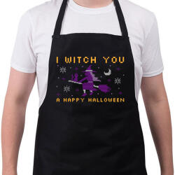 printfashion WITCH YOU A HAPPY HALLOWEEN - Kötény - Fekete (9536217)