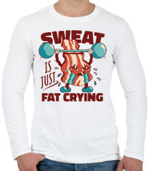 printfashion Gyúró bacon - Férfi hosszú ujjú póló - Fehér (13272667)