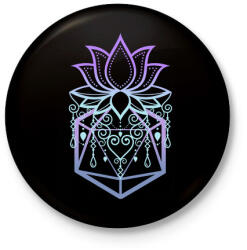 printfashion Lótusz D20 (lila) - Kitűző, hűtőmágnes - Fekete (3103933)