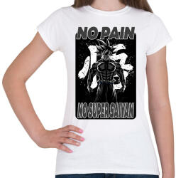 printfashion no pain no super saiyan - Női póló - Fehér (12284886)