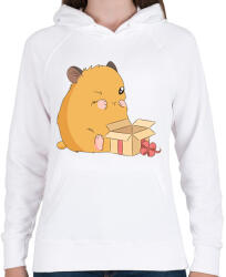 printfashion Hörcsög ajándékkal - Női kapucnis pulóver - Fehér (14490276)