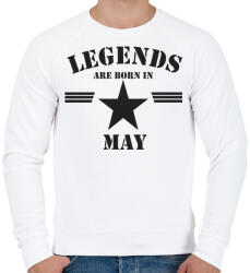 printfashion Legends are born in may - Férfi pulóver - Fehér (5170875)