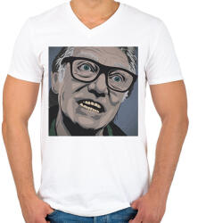 printfashion Blöff: Bunkó - Férfi V-nyakú póló - Fehér (2890095)