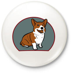 printfashion Corgi mindenek felett - Kitűző, hűtőmágnes - Fehér (3088600)