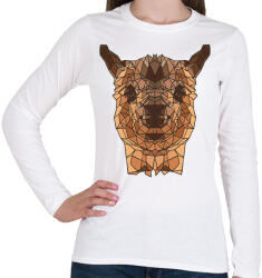 printfashion Láma - Női hosszú ujjú póló - Fehér (6148707)