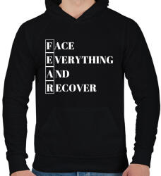 printfashion FEAR - Face Everything And Recover - Férfi kapucnis pulóver - Fekete (2470677)