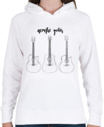 printfashion Acoustic guitar - Női kapucnis pulóver - Fehér (6376847)