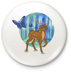 printfashion Őzike - Kitűző, hűtőmágnes - Fehér (13063059)