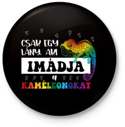 printfashion Egy lány - Kaméleon - Kitűző, hűtőmágnes - Fekete (10866040)