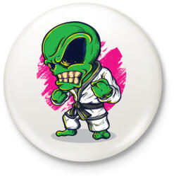 printfashion Karatés idegen - Kitűző, hűtőmágnes - Fehér (3073930)