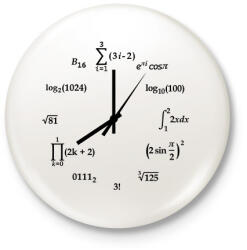 printfashion Matekos óra - Kitűző, hűtőmágnes - Fehér (16426207)