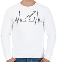printfashion Szívritmus gitár - Férfi pulóver - Fehér (965098)