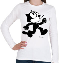 printfashion Füttyös Félix - Női hosszú ujjú póló - Fehér (2533722)