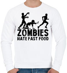printfashion Zombies hate - Férfi pulóver - Fehér (14055352)