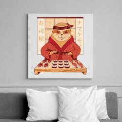 printfashion Lajhár sushival - Vászonkép - Fehér (11846874)