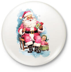 printfashion Vintage télapó - Kitűző, hűtőmágnes - Fehér (14951650)