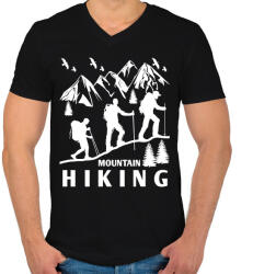 printfashion túrázás - Férfi V-nyakú póló - Fekete (4618086)