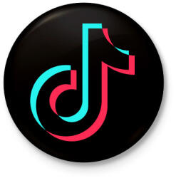 printfashion Tiktok átlátszó - Kitűző, hűtőmágnes - Fekete (4599376)